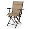 Foldable Swivel Patio Chair with Armrest and Mesh Back-Coffee